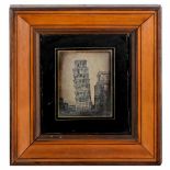 Daguerreotype of Pisa, c. 1845–50Anonymous. ¼ plate. Leaning Tower of Pisa with partial view of