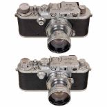 Leica IIIa and IIIf with LensesLeitz, Wetzlar. 1) Leica IIIa (G), 1936, no. 298566, chrome, "0"