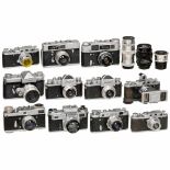 Lot of Cameras from the USSR1) GOMZ, USSR. Leningrad (type L230), 1956, Cyrillic engraving, 4 screws