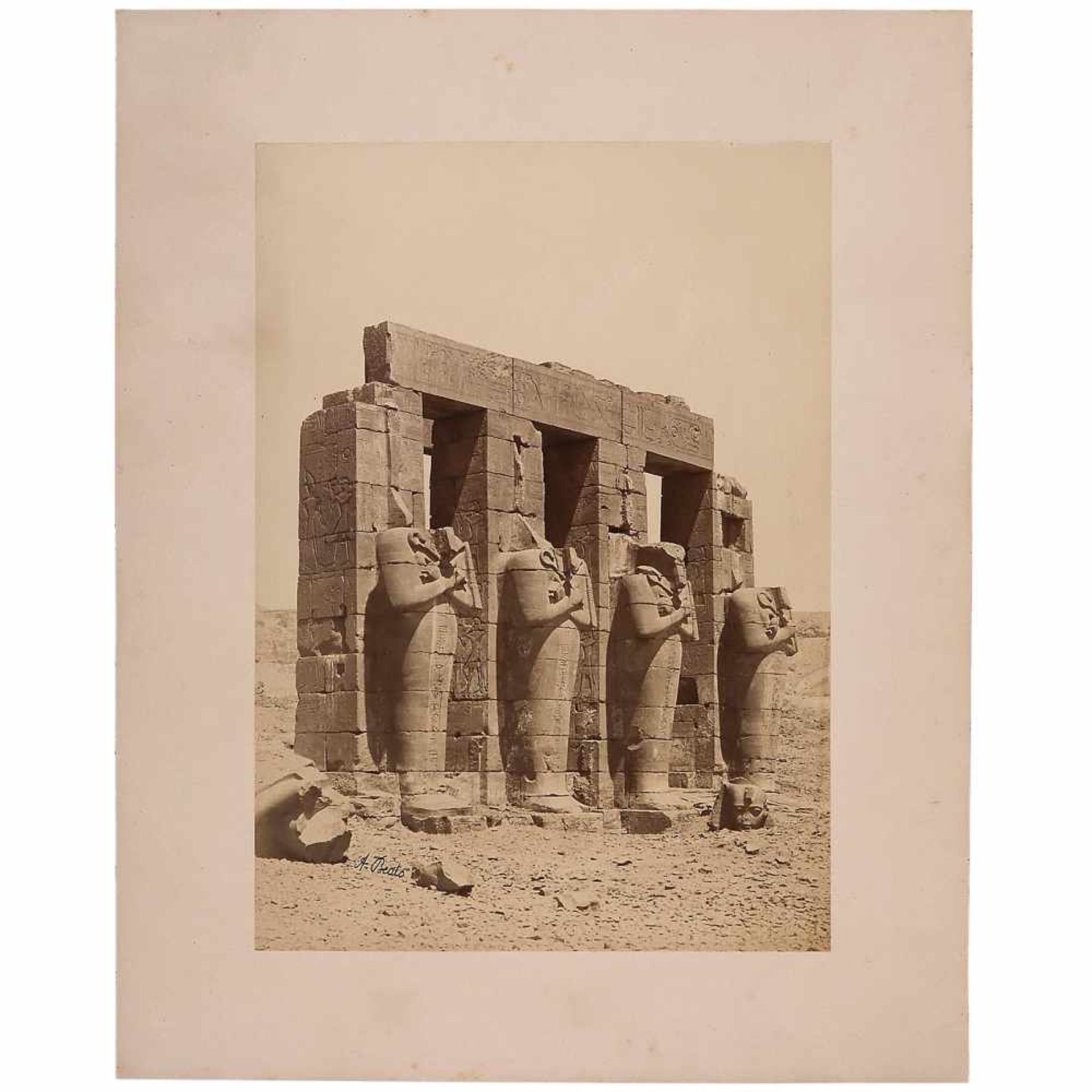 Felice A. Beato (1832–1909)Egypt, Luxor, Ramesseum, c. 1870–80, albumen print, 26 x 37 cm, mounted