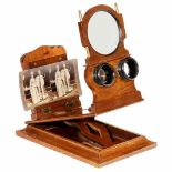 Stereo Graphoscope, c. 1880Teak body, for stereo cards and slides of 9 x 18 cm, oculars Ø 1 2/5