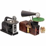 2 Tin-Toy Projectors: "NIC Sonora" and "Combo Gramo Film", 1930sPresumably produced by Durable Toy
