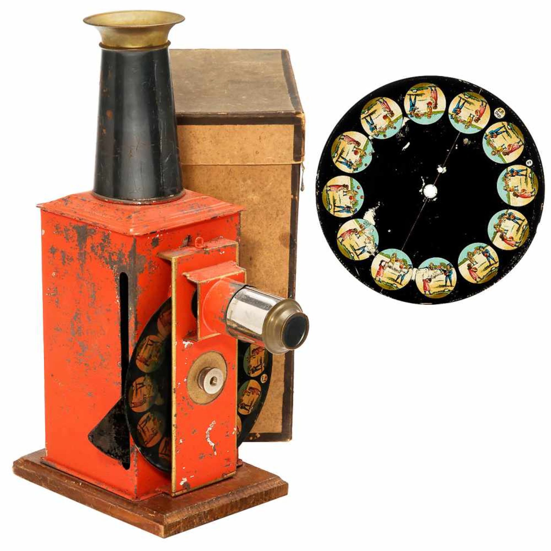 Kinematador No. 788, c. 1900Ernst Plank, Nuremberg. Magic lantern with crank drive and 1 round