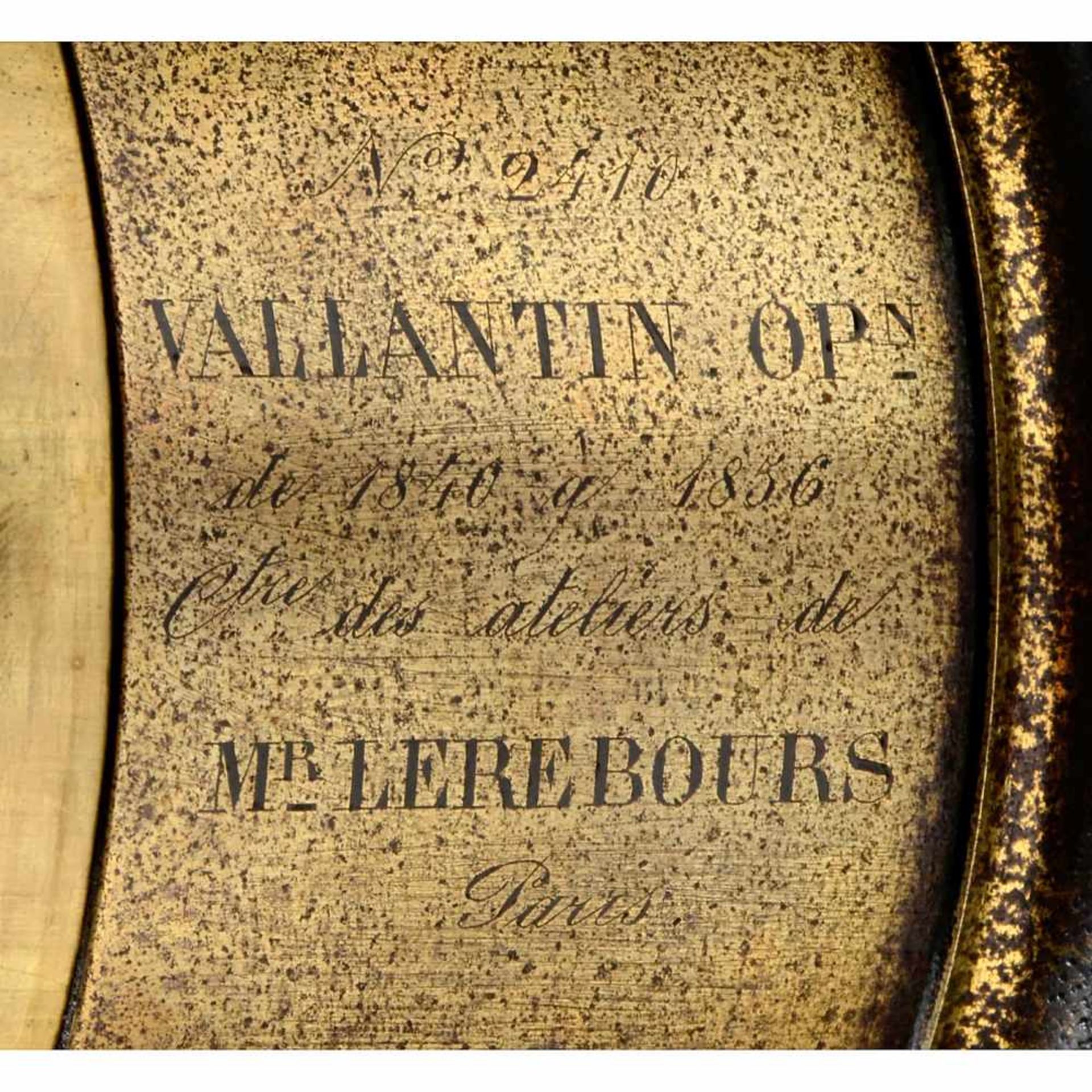 Vallantin Landscape Lens, c. 1865No. 2410. With an interesting engraving: "Vallantin Opn de 1840 a - Bild 2 aus 2