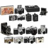 Lot of CamerasPatent Etui 6,5 x 9 cm, Ikonta 520/18, Rollei B35 (Germany), Praktica MTL 3 with