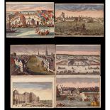 6 "Day and Night" Vues d'Optique, c. 1800Hand-colored copperplates, with pin-prick and cut-out light