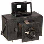 Ernemann Film U CameraErnemann, Dresden. Rare box camera for 6 x 9 cm rollfilm, collapsible front,