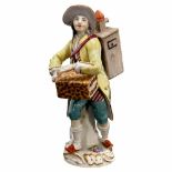 Porcelain Figure of a Magic Lanternist by Meissen, c. 1900Savoyard with magic lantern on his back