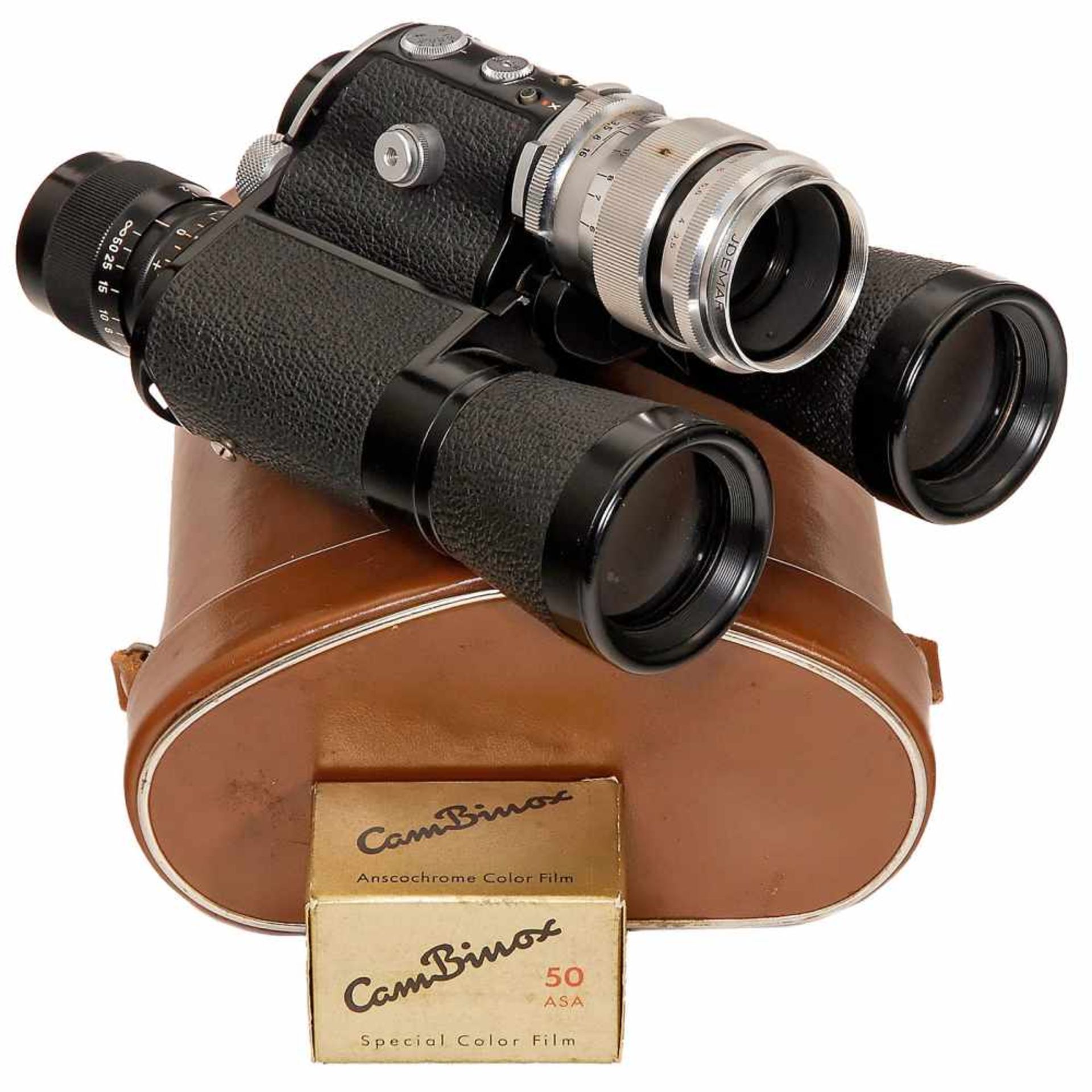 CamBinox, 1956J.D. Möller, Wedel. No. 321164. Classic German binocular camera. Binoculars 7 x 35