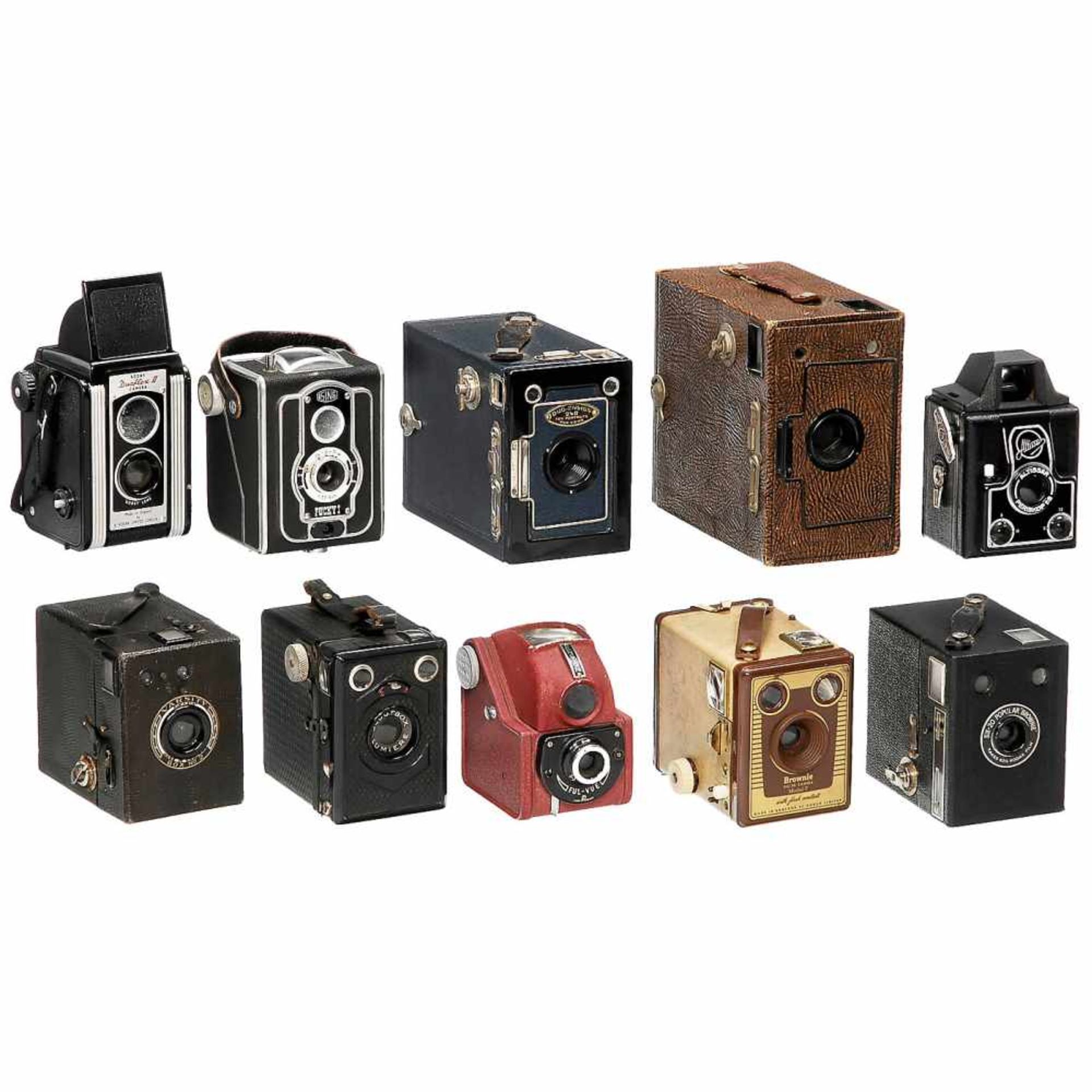 Large Lot of Box Cameras5 x Zeiss Ikon "Box-Tengor" (various), 4 Agfa box cameras (various, - Bild 2 aus 4