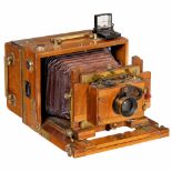 French Folding-Plate Camera, c. 1880Unmarked. For plates of approx. 8 x 11 cm, tropical wood with