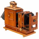 Elegant Enlarger by A. Adams Co., London, c. 1910A. Adams, London. Polished wood housing with