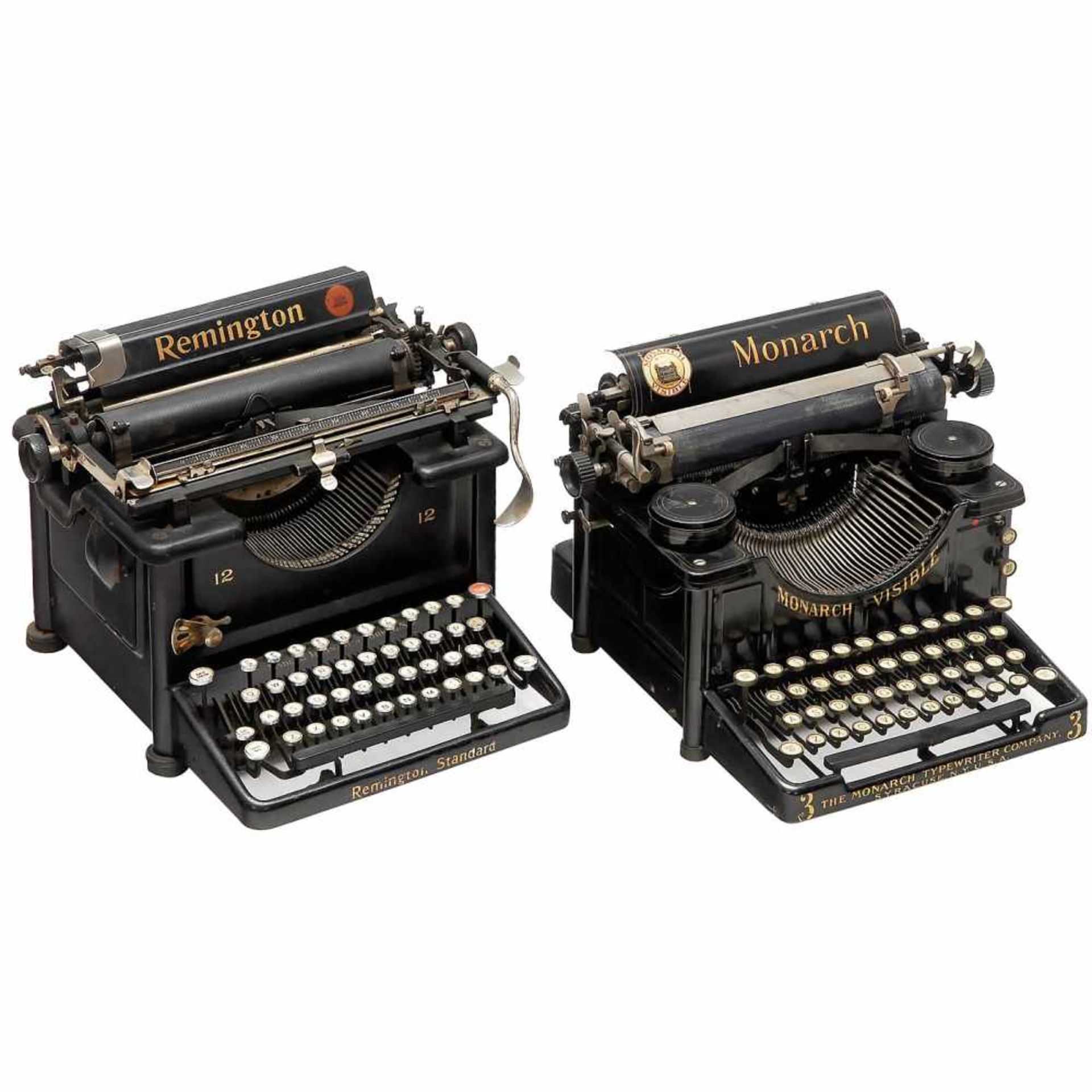 4 American Typewriters1) Smith Premier No. 3, 1902, no. 5555, very popular American upstroke machine - Bild 2 aus 3