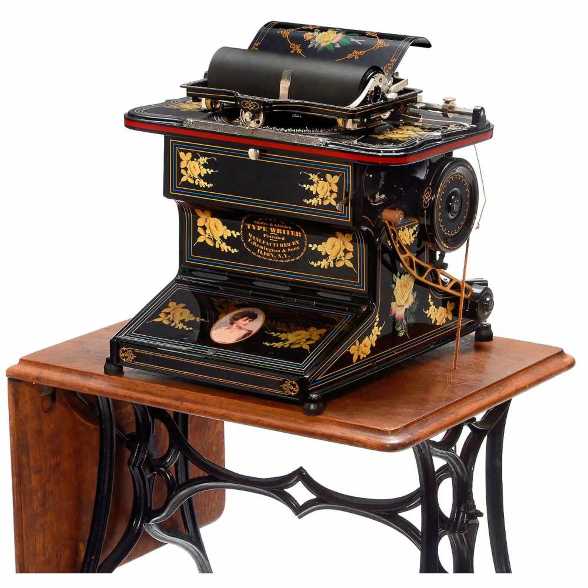 Sholes & Glidden Typewriter, 1873The 1st successful typewriter in the world and a tremendous - Bild 3 aus 5