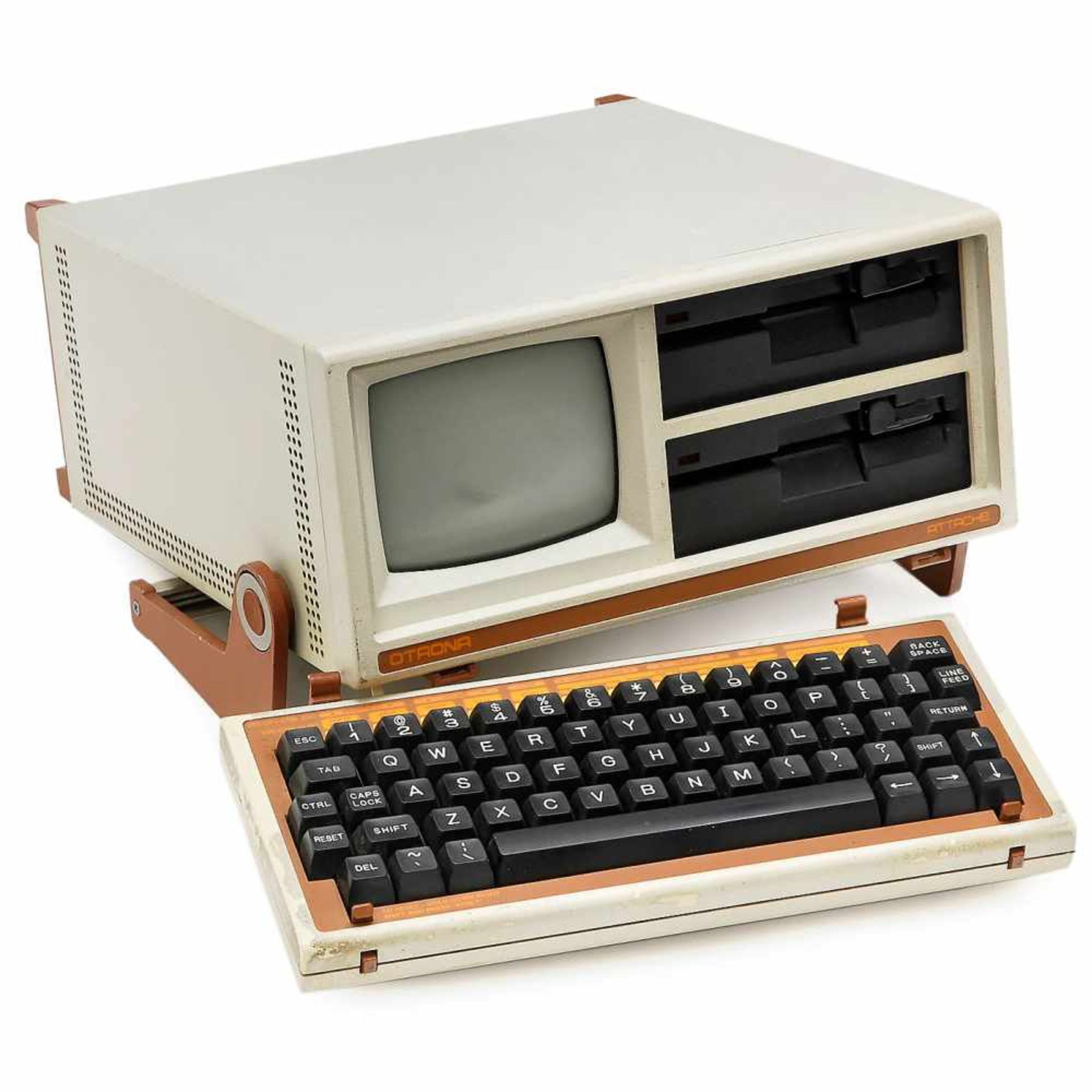 Otrona Attache Portable Personal Computer, 1982Otrona Corporation, Walnut, USA. Lightweight case