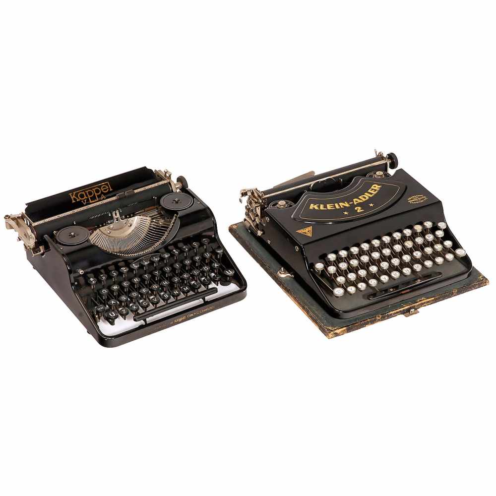 4 Portable Typewriters, c. 19351) Kappel VA, no. 105289, Maschinenfabrik Kappel in Chemnitz, - Bild 2 aus 3