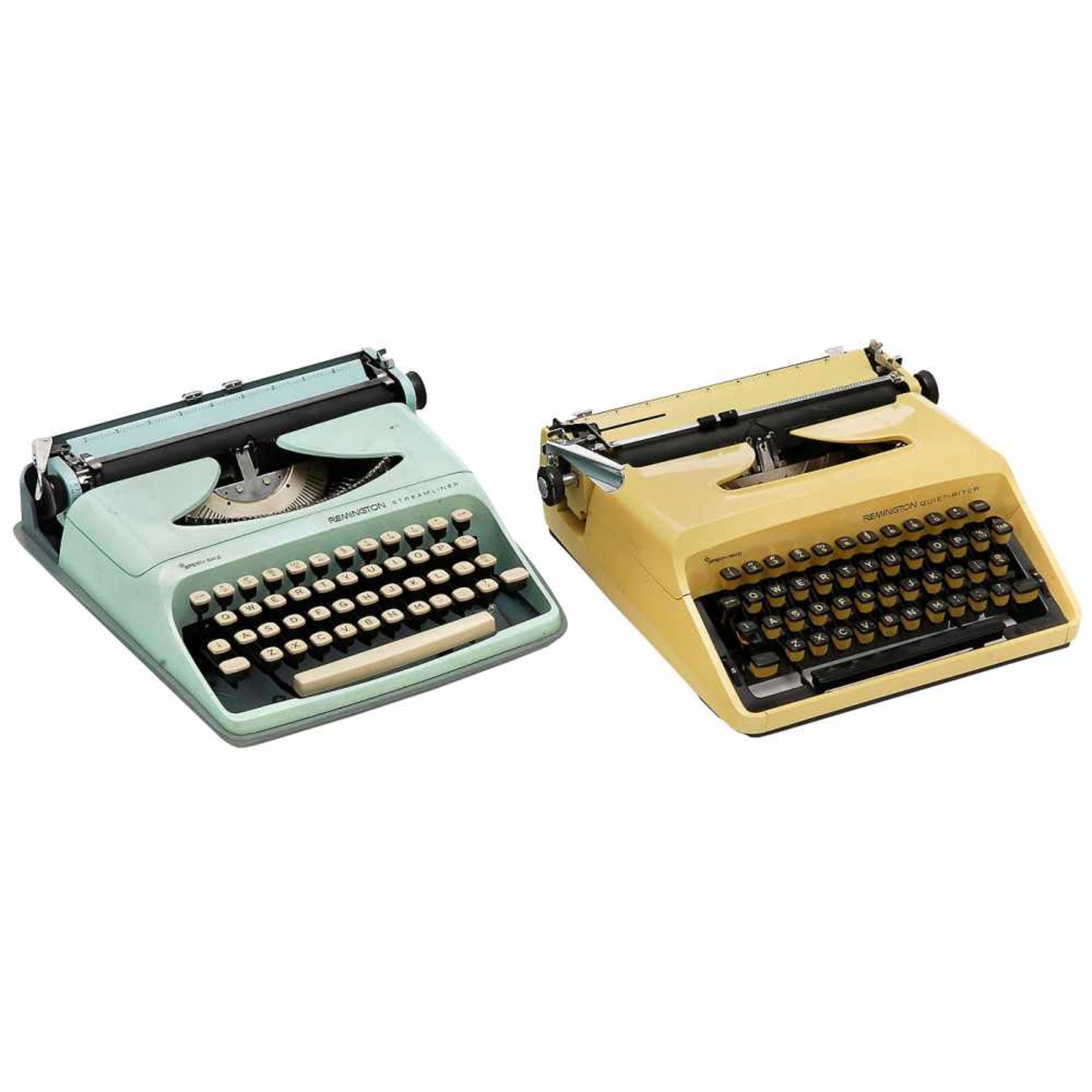 6 American Portable Typewriters1) Remington Noiseless, green. - 2) Montana, blue. - 3) Underwood - Bild 2 aus 4