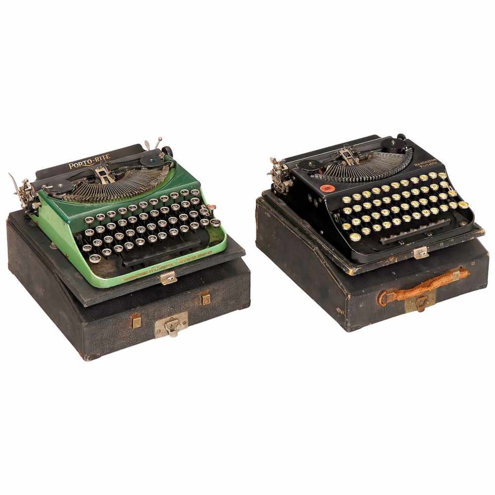 4 Remington Portable Typewriters1) Porto-Rite, green. - 2) Portable. - 3) Rem-ette. - And: 4) - Bild 3 aus 3