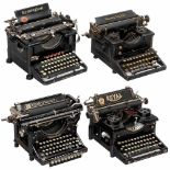 4 American Typewriters1) Royal No. 10, no. 174775, Royal Typewriter Company, New York, c. 1920. (2-