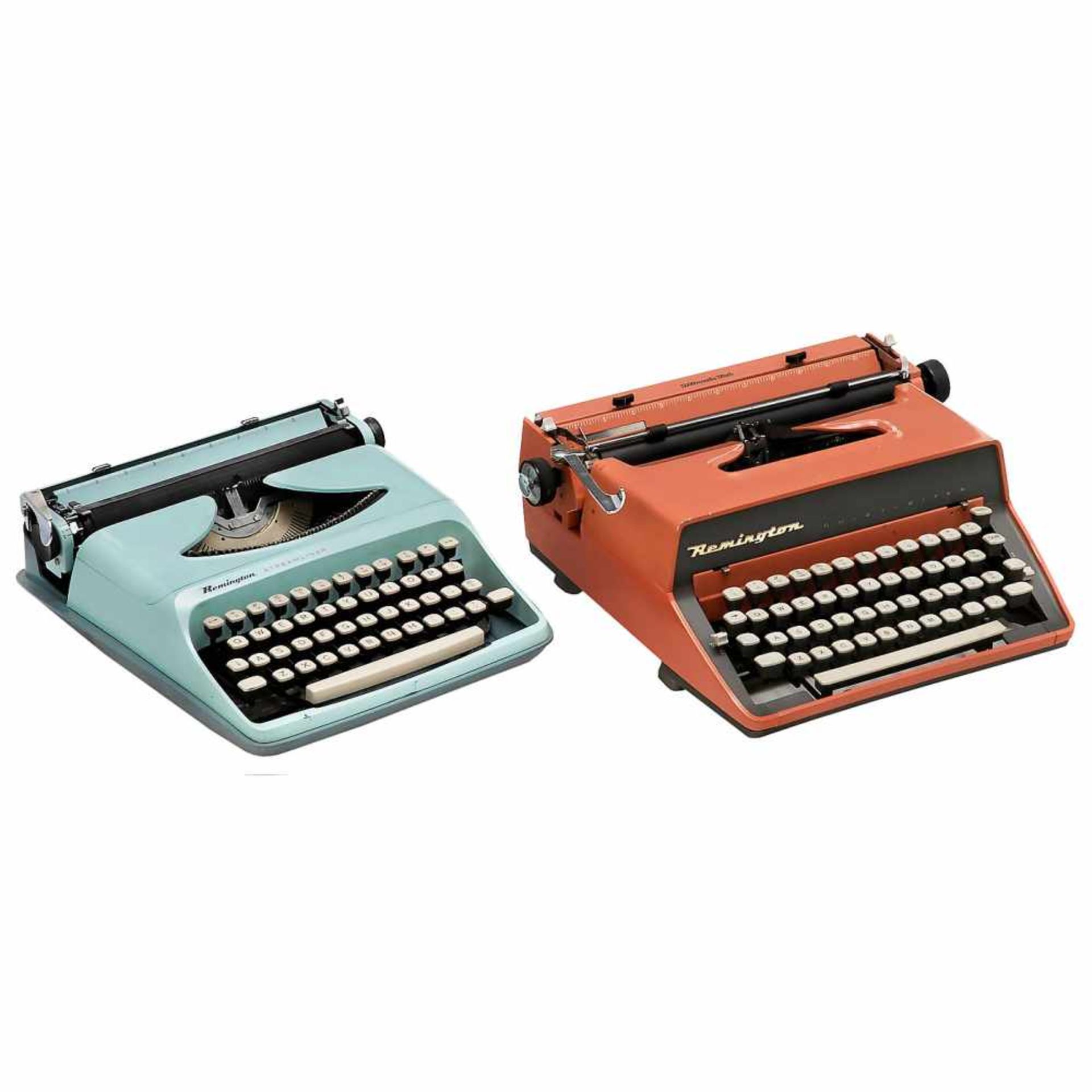 6 Portable Typewriters1) Olivetti Valentine, Italy, red, with case. - 2) Remington Ten Forty, Made - Bild 3 aus 4