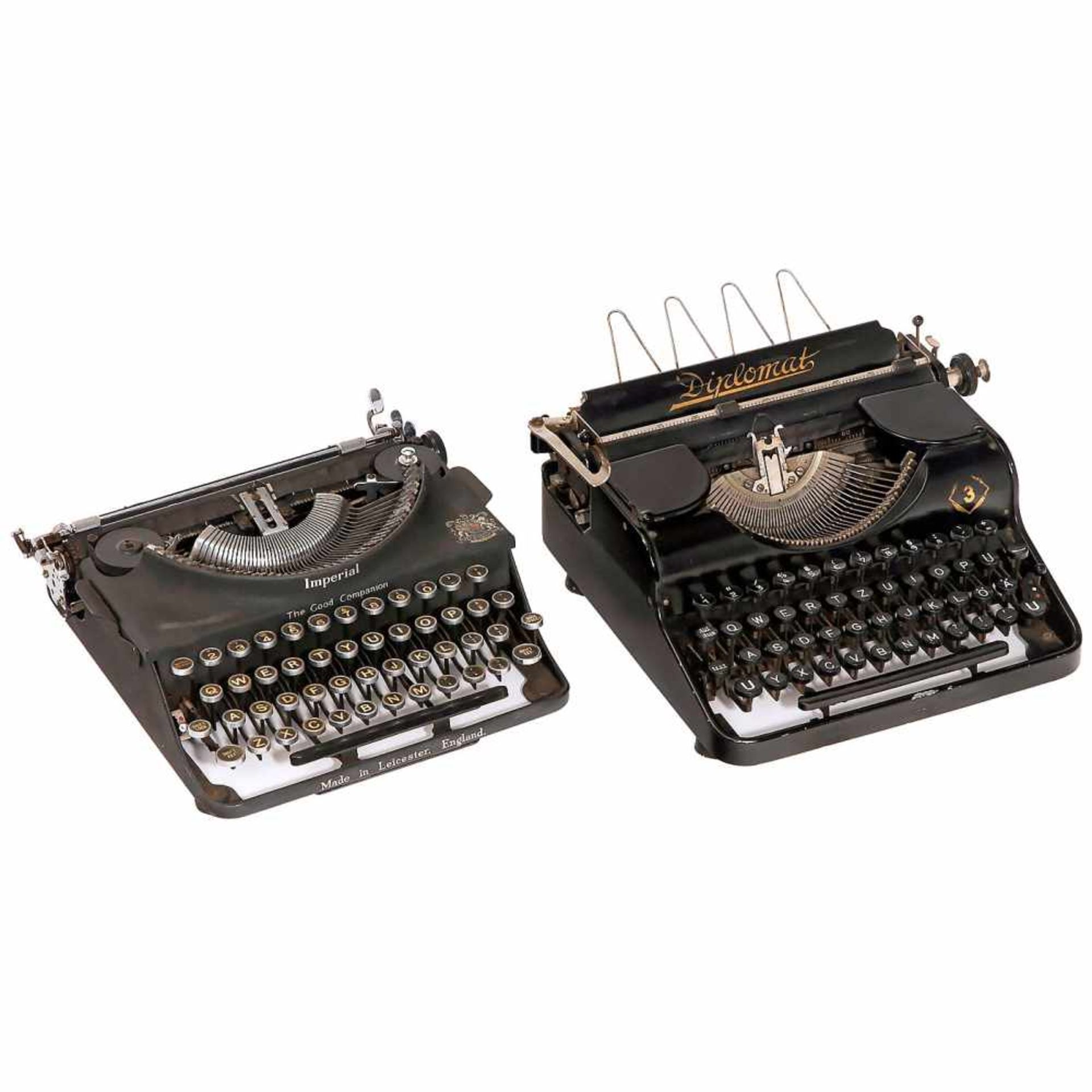4 Portable Typewriters, c. 19351) Kappel VA, no. 105289, Maschinenfabrik Kappel in Chemnitz, - Bild 3 aus 3