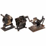 3 Unusual Pencil Sharpeners, c. 19051) Angell, Boston, no cup. - 2) Lakeside, Chicago, no cup. -