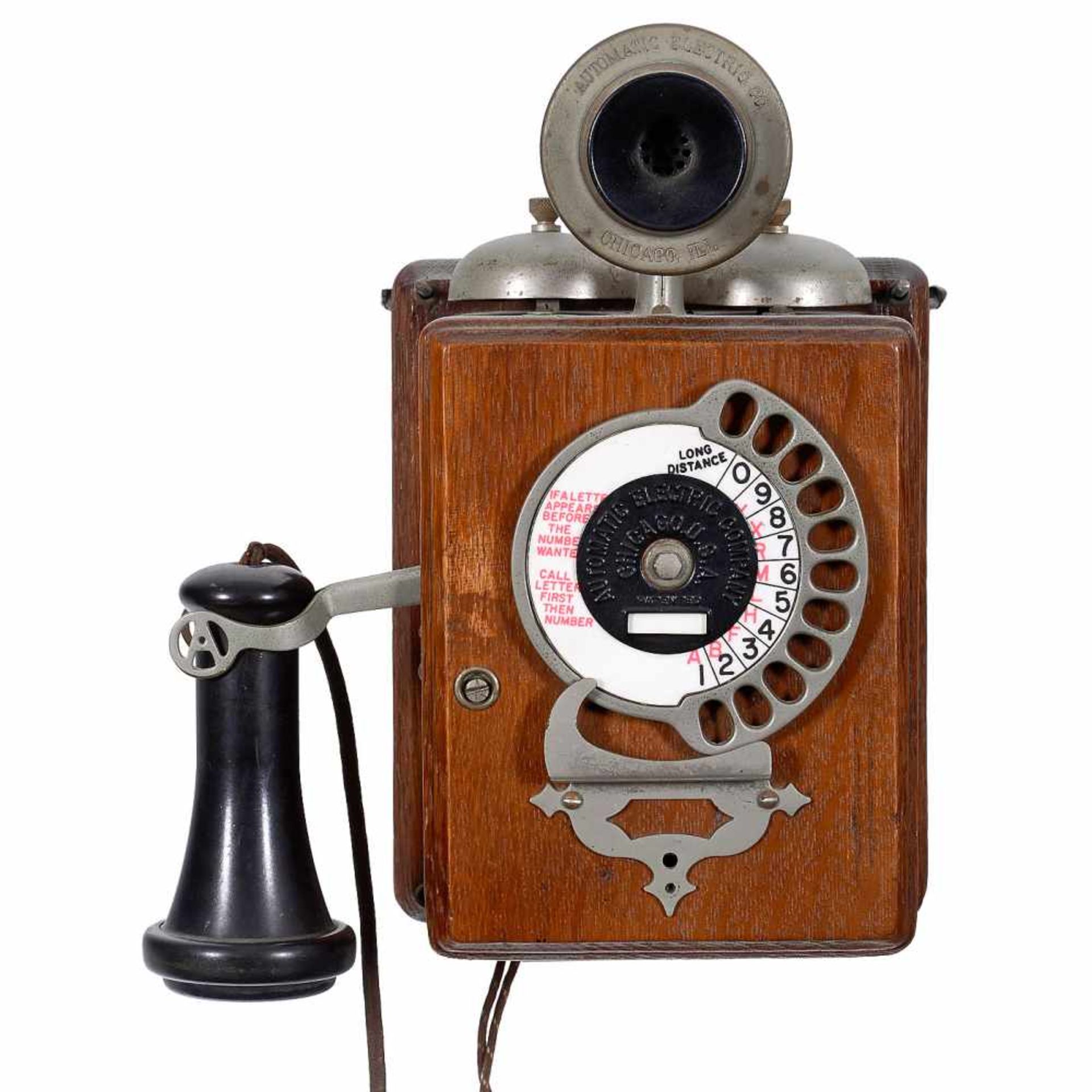 Antique American Dial Wall Phone, c. 1905Strowger Automatic Electric Company, Chicago. Unique
