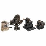 4 Antique Mechanical Pencil Sharpeners1) Gould & Cock, Massachusetts. Gem Pencil Sharpener, c. 1886,