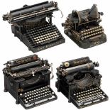 4 American Typewriters1) Smith Premier No. 3, 1902, no. 5555, very popular American upstroke machine