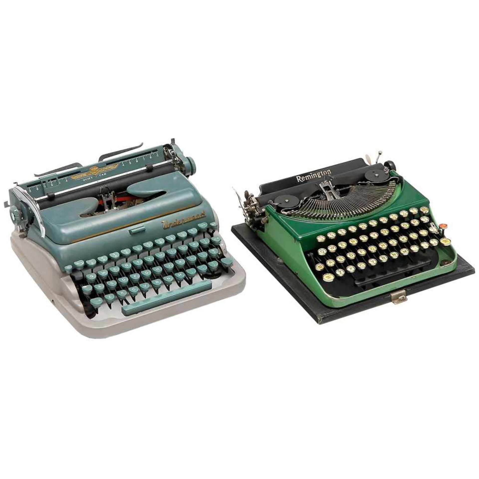 6 American Portable Typewriters1) Remington Noiseless, green. - 2) Montana, blue. - 3) Underwood - Bild 3 aus 4