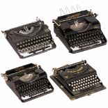 4 Portable Typewriters, c. 19351) Kappel VA, no. 105289, Maschinenfabrik Kappel in Chemnitz,