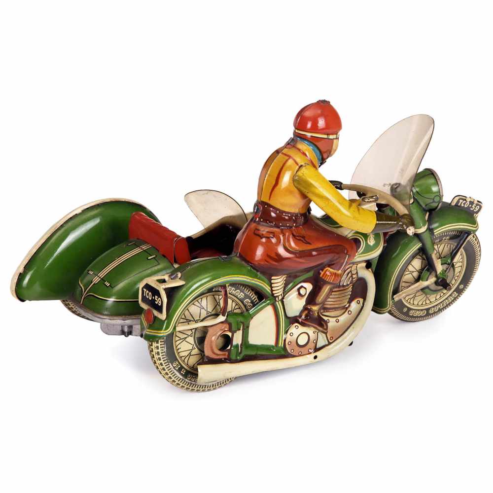 Tipp & Co No. 59 Motorcycle with Sidecar, 1955 onwardsMade in US-Zone Germany, lithographed tin, - Image 2 of 2