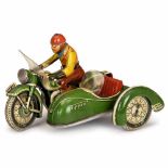 Tipp & Co No. 59 Motorcycle with Sidecar, 1955 onwardsMade in US-Zone Germany, lithographed tin,