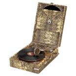 Triumphon Portable Gramophone, c. 1930England, spring-driven, Triumphon reproducer, imitation