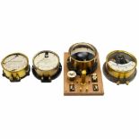 4 Large Brass Precision Measuring Instruments, c. 1900-19201) AC voltmeter, AEG, Berlin, Ø 8 ¾ in. -