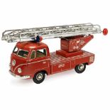 VW-Bus Fire Brigade Ladder Truck by Tippco, c. 1955Nuremberg, TCO-414, lithographed tin, friction-