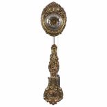 Comtoise with Ornate Pendulum. c. 1860Embossed brass dial, Roman numerals, 2-train movement,