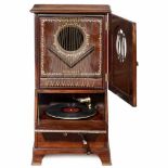 Klingsor Gramophone, c. 1925Walnut case, 15 x 14 1/5 x 28 ¾ in., with steel-string-covered horn