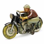 Arnold "Mac 700" Trick Motorcycle, c. 1950Made in US-Zone Germany, lithographed tin, clockwork,