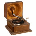 French Pathéphone Réflex Phonograph, c. 1920Paris, wood case, metal lid, reflex horn, for