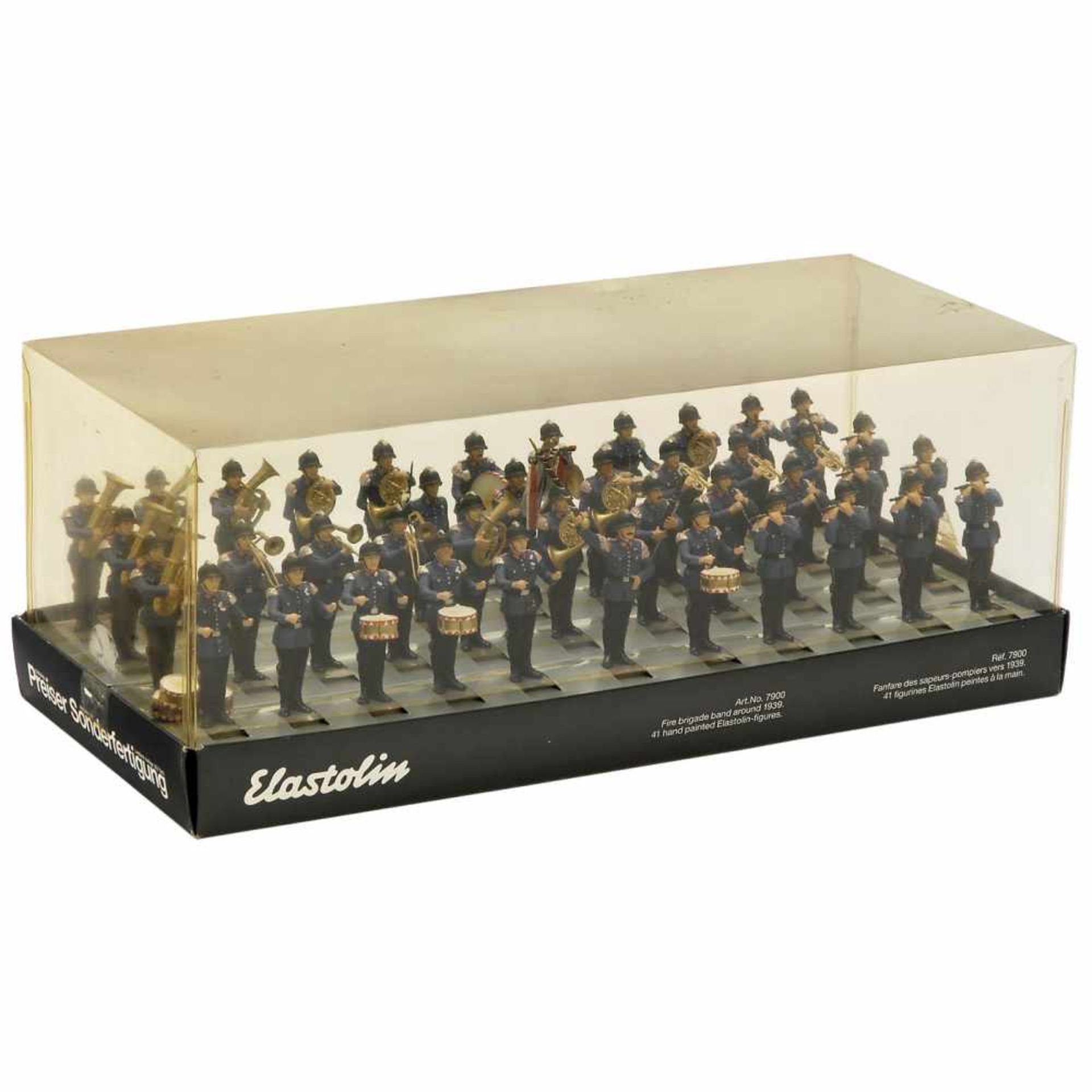 Elastolin Fire Brigade Band, c. 1990No. 7900, 41 hand-painted figures from the 7cm series, with - Bild 2 aus 2