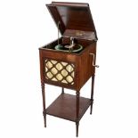 Edison Diamond Disc Phonograph, c. 1925Model A100, floor model, mahogany-stained case, size 18 ¼ x