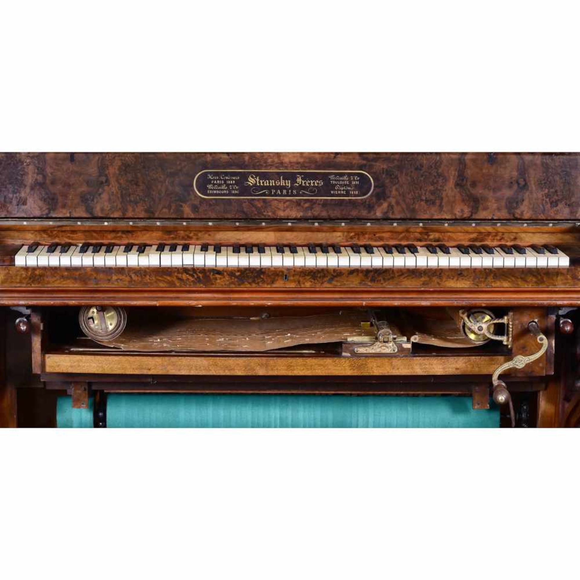 Stransky Frères Paris, Piano with System Hupfeld Piano Player, c. 1898Mechanical player piano, 61 - Bild 2 aus 4