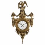 Cartel Clock, c. 18407-inch enameled dial, shaped and pierced hands, 2-train movement, anchor