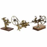 Clockmaker's Tools, c. 19001) Clockmaker's rounding-up tool, gear-wheel cutter, brass and steel,