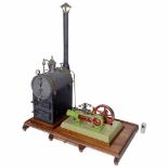 Very Large Steam Engine with DynamoRiveted cast-iron boiler, Ø 8 ¾ in., water-gauge level,