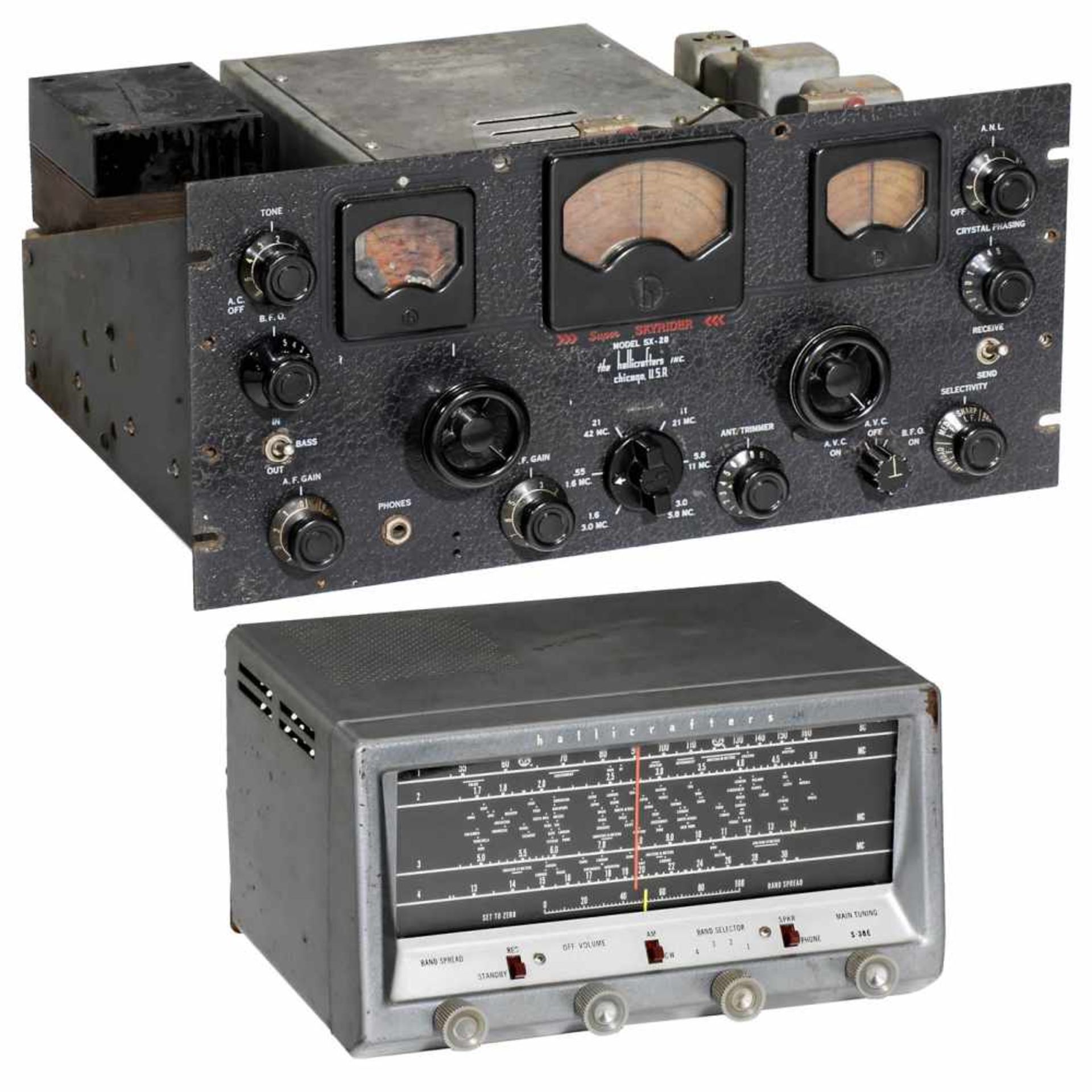 The Hallicrafters Super Skyrider SX-28, 1940Commercial American receiver, 15 tubes (1 missing),
