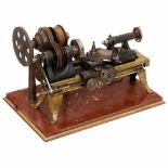 Salesman's Sample/Patent Model of a Lathe, c. 1880USA. Brass, steel and iron, belt-driven, with head