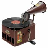 Genola Tin Toy Phonograph, c. 1925The General Phonograph Manufacturing Company, USA. Lacquered tin