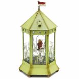 Aviary with Elastolin Parrot, c. 1930Designed as a cage for viewing insects, green painted sheet